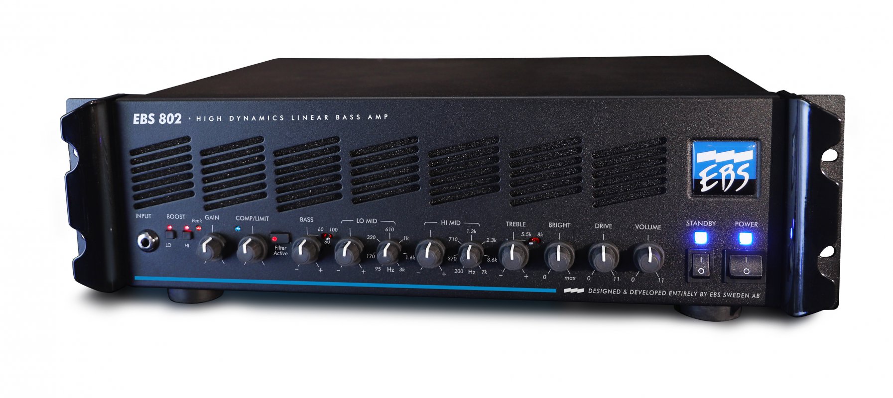 Mer information om "New Bass Amp: EBS 802 – High Dynamics Linear Bass Amp"