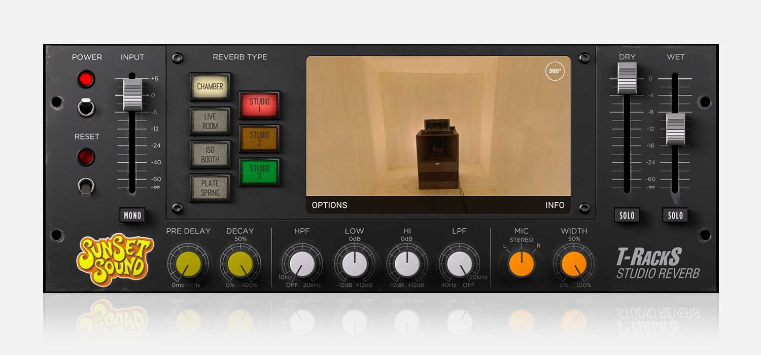 Mer information om "IK Multimedia T-RackS® Sunset Sound Studio Reverb recreates iconic studio's sounds and spaces"