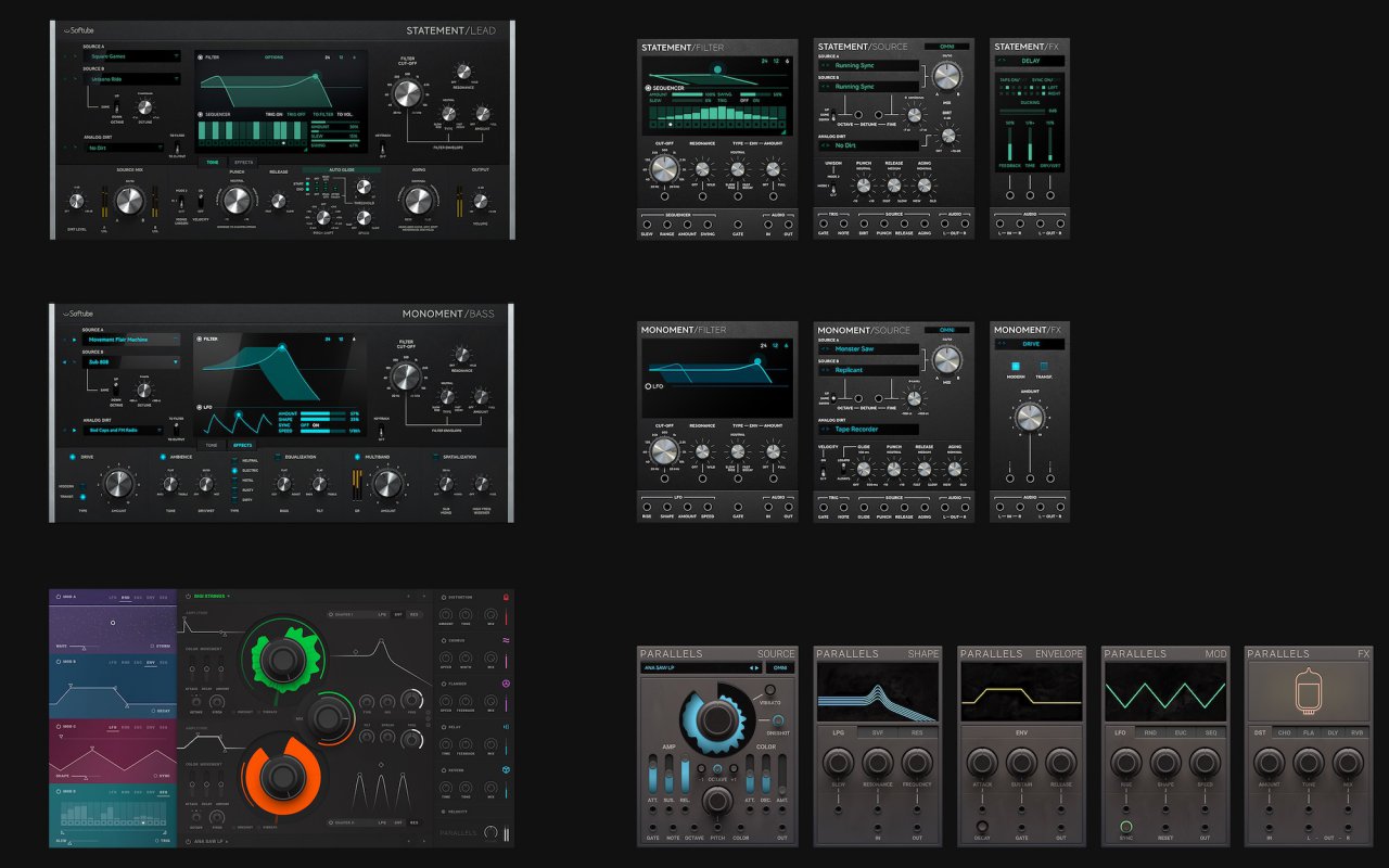 Mer information om "Softube releases new Modular expansions: Statement Lead, Monoment Bass, and Parallels are now Modular Ready"