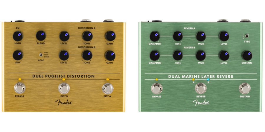 Mer information om "Fender announces the new pedals Duel Pugilist Distortion and Dual Marine Layer Reverb"