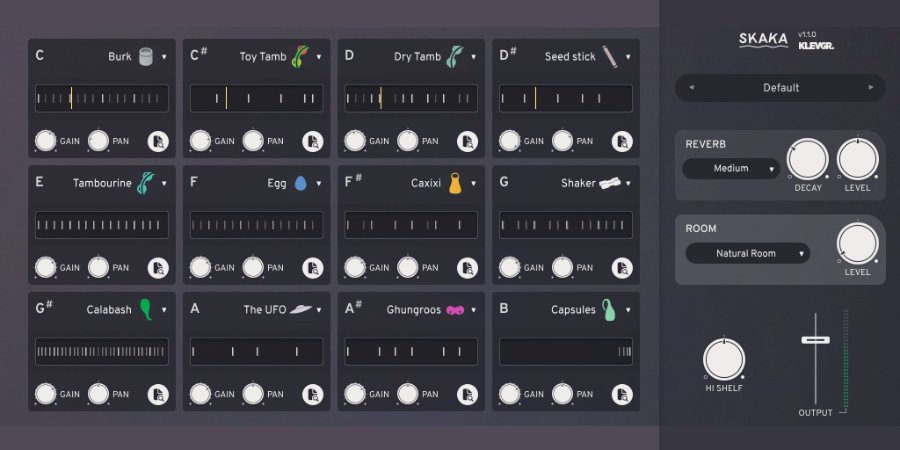 Mer information om "Klevgränd adds a lot more sounds to their shaker percussion plugin Skaka!"