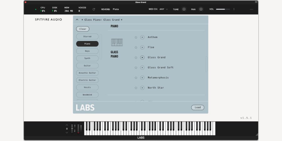 Mer information om "Spitfire Audio announce availability of LABS Glass Piano"