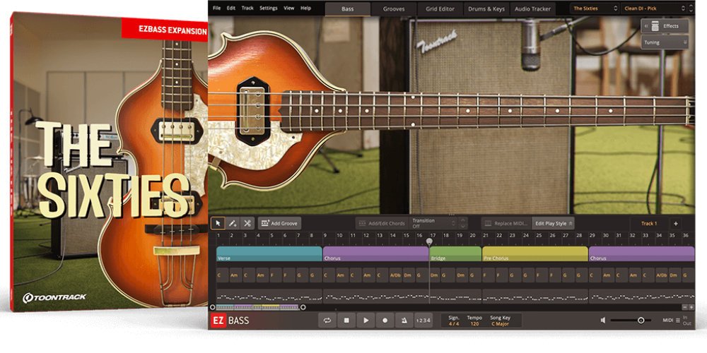 Mer information om "Toontrack releases The Sixties EBX for EZbass"