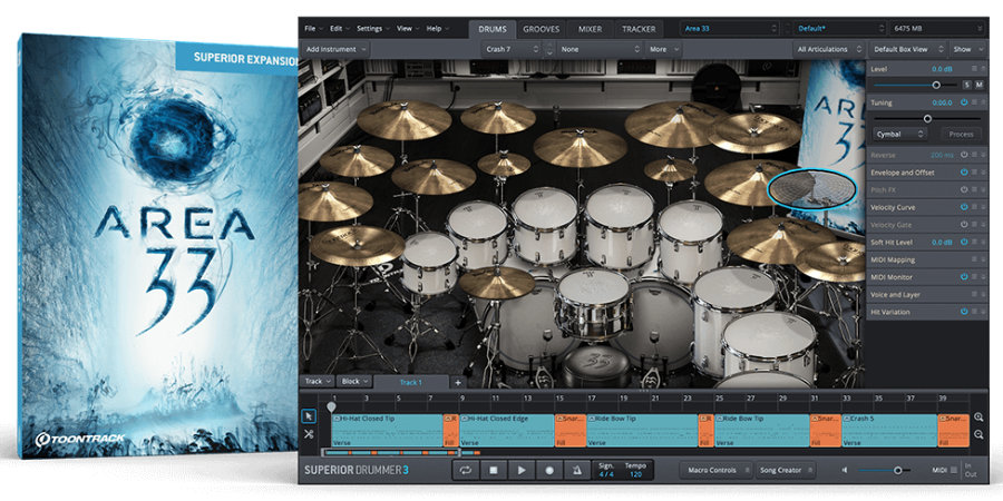 Mer information om "Toontrack releases Area 33 – a new SDX for Superior Drummer 3"