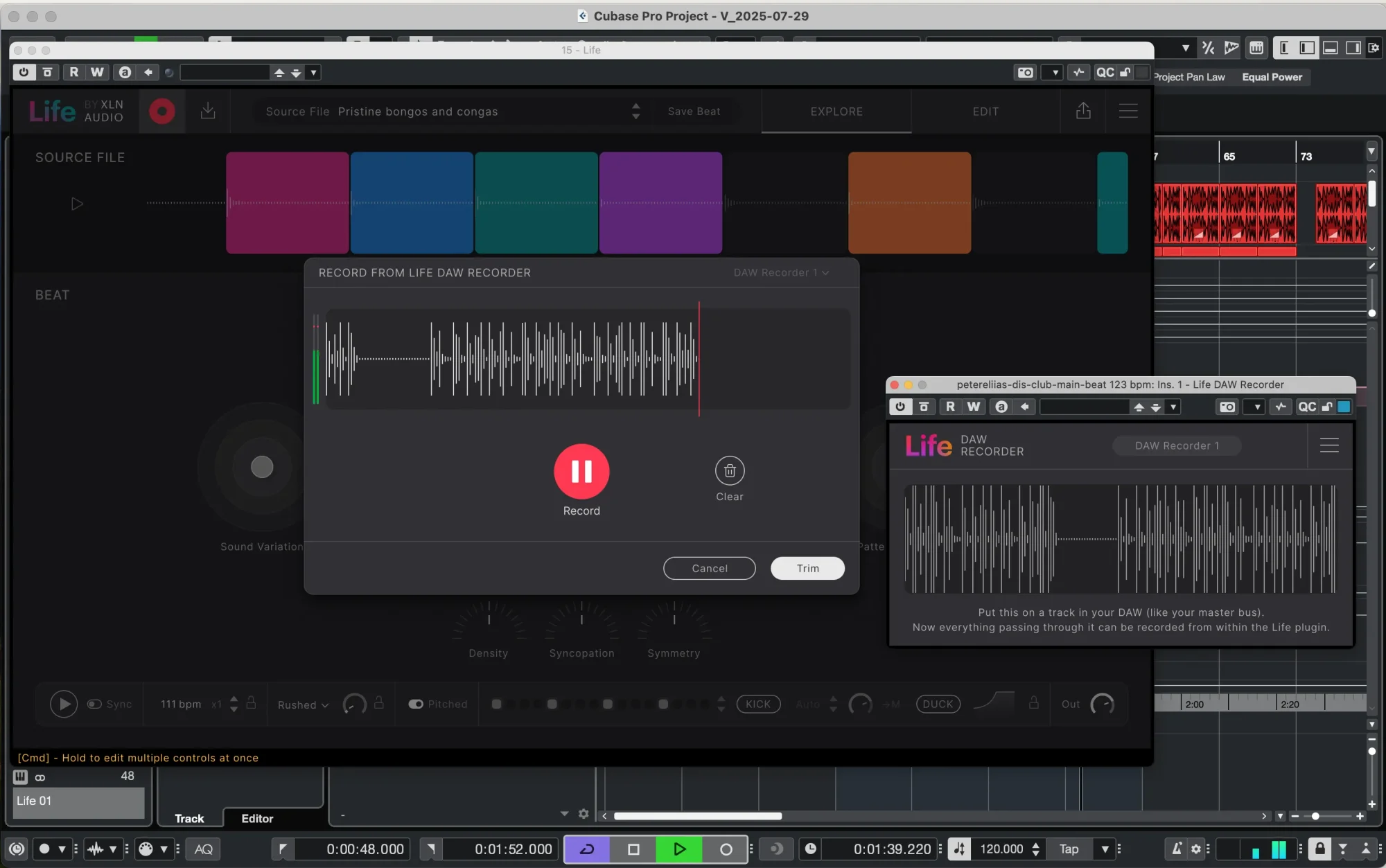 XLN Audio Life DAW Recorder + plugin i Cubase.webp